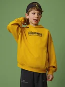 Bluzy dla chłopców - 4F Bluza dresowa loose z kapturem chłopięca - żółta 158/164 (12-14 lat) - miniaturka - grafika 1