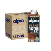 Alpro Plant Protein Napój sojowy wysokobiałkowy o smaku czekoladowym Zgrzewka 8 x 750 ml - Napoje roślinne - miniaturka - grafika 1
