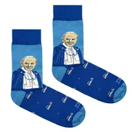 Skarpetki damskie - Skarpetki Papież Jan Paweł II Niebieski - miniaturka - grafika 1