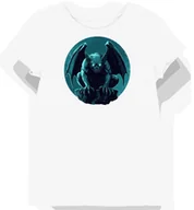 Koszulki i topy damskie - Koszulka damska biała z grafiką gargulca o turkusowych oczach XXL - Empik - miniaturka - grafika 1