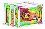 Puzzle - Clementoni Puzzle ramkowe 15 EL SUPER KOLOR The Farm 22233 p6 - miniaturka - grafika 1