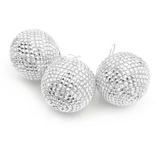 Bombki choinkowe srebrne komplet 3 sztuki nietłukące się 8 cm - Bombki - miniaturka - grafika 1