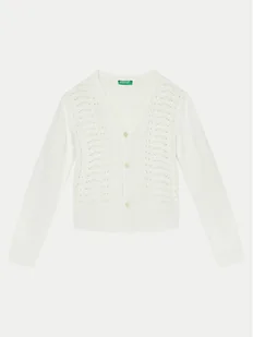 United Colors Of Benetton Kardigan 1370C601Q Biały Regular Fit - Swetry dla chłopców - miniaturka - grafika 1