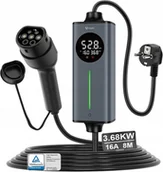 Ładowarki do samochodów elektrycznych - GONEO Ładowarka EV Typ 2 8m Schuko 3.68kW Regulacja Amperażu Mobilna 1Faza - miniaturka - grafika 1