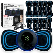 Masażery - Masażer Elektrostymulator Karku Mięśni Brzucha Mini Ems 8 Trybów 10 Plastry - miniaturka - grafika 1