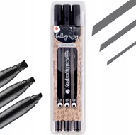 Przybory szkolne - Pisaki Do Kaligrafii Srebrne Brush Pen Zestaw 3Szt - miniaturka - grafika 1