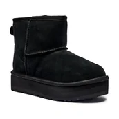 Buty dla dziewczynek - UGG Skórzane śniegowce CLASSIC MINI PLATFORM | z dodatkiem wełny - miniaturka - grafika 1