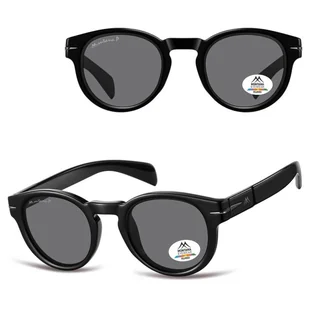 Czarne lenonki okulary przeciwsłoneczne z polaryzacją MP188 - Okulary korekcyjne, oprawki, szkła - miniaturka - grafika 1