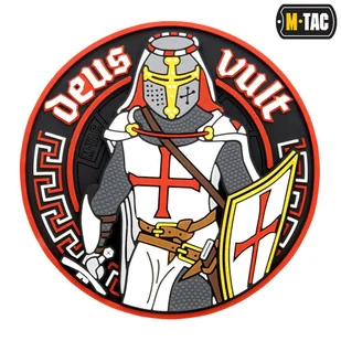 M-Tac - Naszywka Deus Vult - PVC 3D - Biały/Czerwony - 51116000 - Odzież taktyczna i umundurowanie - miniaturka - grafika 1