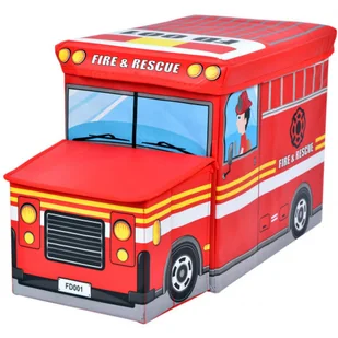 Czerwone składane pudełko na zabawki straż pożarna Biały połysk Z3-P02 - Pufy i podnóżki Czerwone składane pudełko na zabawki straż pożarna Biały połysk Z3-P02 - Pufy i podnóżki - miniaturka - grafika 1