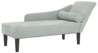 Szezlongi - Jasnoszara aksamitna leżanka na nóżkach A7-D06 - miniaturka - grafika 1