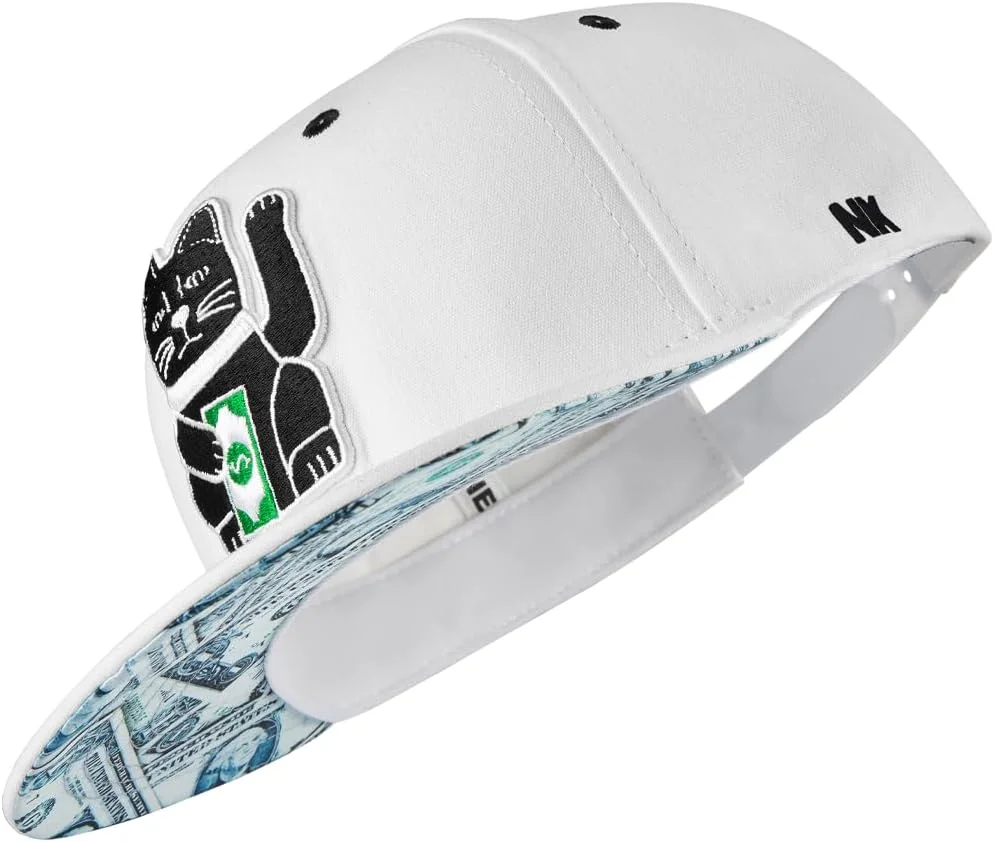 CZAPKA SNAPBACK UNIVERZALNA Z KOTEM SZCĘŚCIA