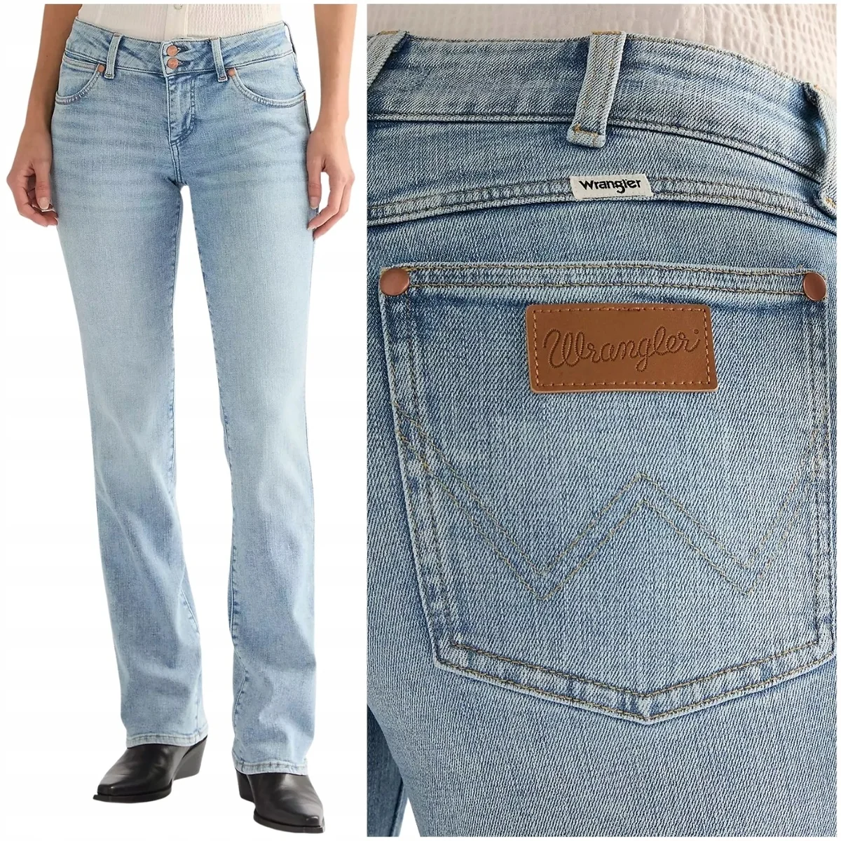 Wrangler Low Rise Bold Boot rozszerzane damskie spodnie jeansowe W33 L32