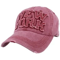 Czapki damskie - Czapka z Daszkiem NEW YORK bejsbolówka bordowa CZ-50B - miniaturka - grafika 1