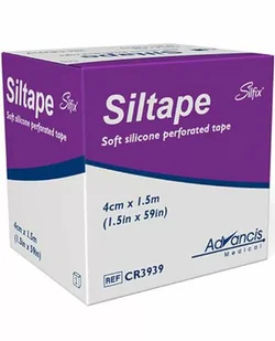 Siltape miękka taśma silikonowa perforowana 4 cm x 1,5 m 1 sztuka - Apteczki i materiały opatrunkowe - miniaturka - grafika 1