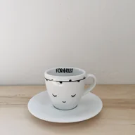 Filiżanki - Filiżanka FOR.REST, Śpiące Czarne, biała, 100 ml - miniaturka - grafika 1