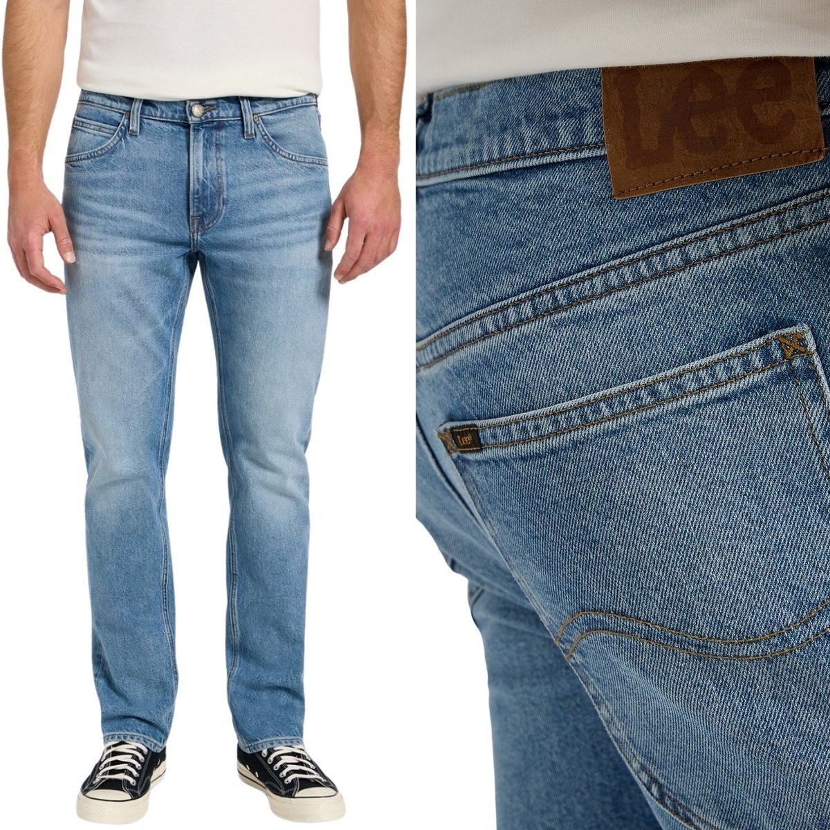 Lee DAREN Marine Blue DżINS proste męskie spodnie jeansowe na lato W38 L34