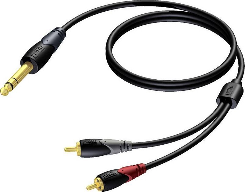 Kabel Procab Kabel PROCAB CLA719/1.5, 6,3 mm jack M stereo do 2 x RCA M 1,5m