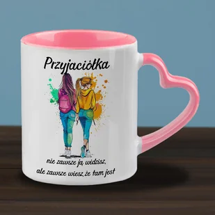 Kubek dla przyjaciółki - różowe serce - Kubki - miniaturka - grafika 1