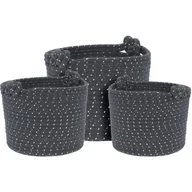 Pojemniki na zabawki - Kosz Pojemnik Worek Na Zabawki Rope Szare Zestaw - miniaturka - grafika 1