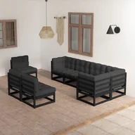 Meble ogrodowe - vidaXL 8-cz. zestaw wypoczynkowy do ogrodu, z poduszkami, lita sosna 3076678 - miniaturka - grafika 1