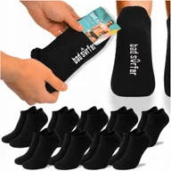 Skarpetki męskie - BAD SURFER Skarpety Męskie Stopki Sneaker Zestaw Czarne Bawełna 9 par Rozmiar 43/46 - miniaturka - grafika 1
