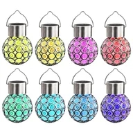 Lampy pozostałe - vidaXL Wiszące lampy solarne, 8 szt., LED RGB - miniaturka - grafika 1