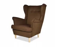 Fotele - Fotel USZAK brązowa plecionka FAMILY MEBLE - miniaturka - grafika 1