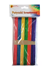 Patyczki kreatywne drewniane kolorowe 20 cm  50 szt  Shan SPT05 - Pasmanteria - miniaturka - grafika 1