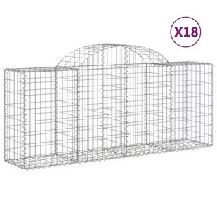 vidaXL Kosze gabionowe, 18 szt, 200x50x80/100 cm, galwanizowane żelazo - Ogrodzenia - miniaturka - grafika 3