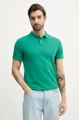 Koszulki męskie - Pepe Jeans polo bawełniane kolor zielony gładki - miniaturka - grafika 1