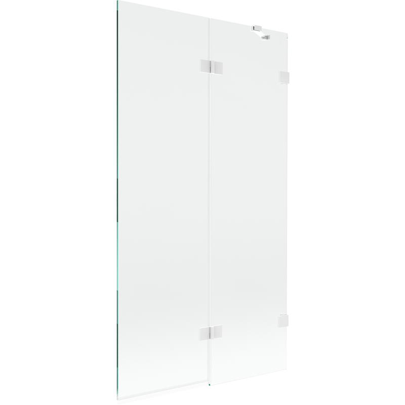 Mexen Lunar parawan nawannowy 2-skrzydłowy prawy 100 x 150 cm, transparent, biały - 897-100-100-20-00-P