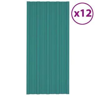 shumee Panele dachowe 12 szt. stal galwanizowana zielone 100x45 cm - Pokrycia dachowe - miniaturka - grafika 1