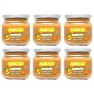 Smileat Deser wieloowocowy z ekologicznym mango po 6 miesiącu Zestaw 6 x 130 g Bio - Desery dla dzieci - miniaturka - grafika 1