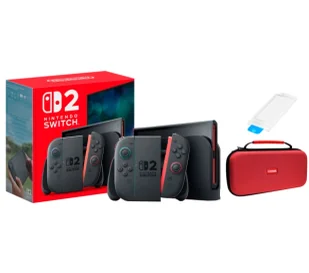 Nintendo Switch 2 Joy-Con Czarny + Etui Trust GXT 1251RB + Szkło hartowane Yaxo YGGSDG01T - Konsole Nintendo - miniaturka - grafika 1