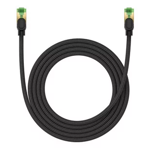 Kabel sieciowy w oplocie kat. 8 Baseus Ethernet RJ45, 40Gbps, 2m (czarny) - Kable miedziane - miniaturka - grafika 2