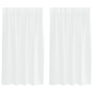 Zasłony - vidaXL Zasłony z zasłonami 2 pcs Biały 140 x 140 cm Poliester - miniaturka - grafika 1