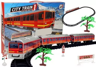 LEANToys Pociąg  Kolejka Tory Na Baterie 28 Elementów 8321 - Samochody i pojazdy dla dzieci - miniaturka - grafika 1