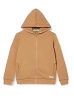 Bluzy dla chłopców - United Colors of Benetton Chłopięca bluza z kapturem z długim rękawem, brązowy tytoniowy 34a, 150 - miniaturka - grafika 1