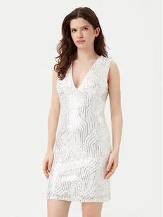 YAS Sukienka koktajlowa Olga 26036725 Srebrny Regular Fit - Sukienki - miniaturka - grafika 1