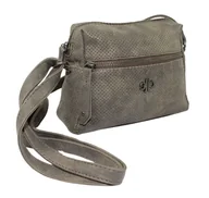 Torby męskie - Stylowa Torebka Jennifer Jones Ze Skóry Włoskiej Ekologicznej 3454 SZARA 22 x 16 x 7 [cm] - miniaturka - grafika 1