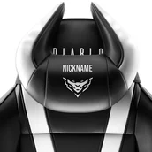 Gadżety dla graczy - Poduszka zagłówek Diablo X-Horn ze spersonalizowanym haftem, czarno-biała - miniaturka - grafika 1