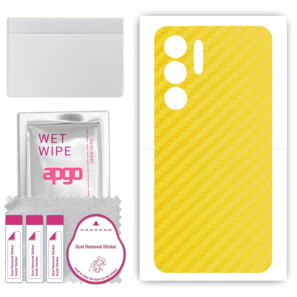 Folia naklejka skórka strukturalna na TYŁ do ZTE Nubia Red Magic 9S Pro - Carbon Żółty - apgo SKINS