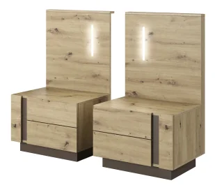 Zestaw 2 szafek nocnych dąb artisan + grafit H8-M38 - Szafki nocne Zestaw 2 szafek nocnych dąb artisan + grafit H8-M38 - Szafki nocne - miniaturka - grafika 1