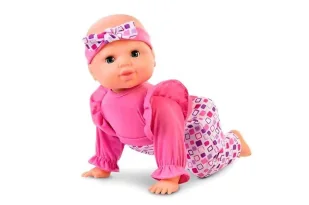 Lalka Natalia bobas raczkujący 32cm różowy - Artyk - Lalki dla dziewczynek - miniaturka - grafika 1
