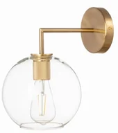Lampy ścienne - Kinkiet metalowy złoty Madrid szklana kula - miniaturka - grafika 1