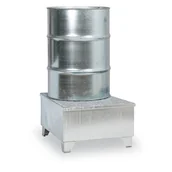 Pozostałe wyposażenie warsztatu - KOVONA Ocynkowana wanna wychwytowa z kratą, na nogach, na 1 beczkę, 100l 178063 - miniaturka - grafika 1