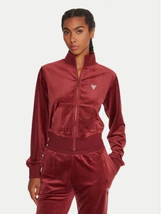 Guess Bluza V3BQ22 K0232 Bordowy Regular Fit - Bluzy damskie - miniaturka - grafika 1