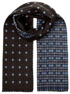 Apaszki i szaliki męskie - Szalik Męski niebieski w kratkę szal komin czarny - miniaturka - grafika 1