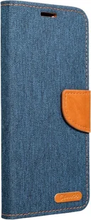 Eleganckie etui książkowe Fantazyjne kieszenie na karty w stylu książki "Canvas" Obudowa portfela kompatybilna z Xiaomi Redmi Note 10s Ciemnoniebieski - Portfele - miniaturka - grafika 1